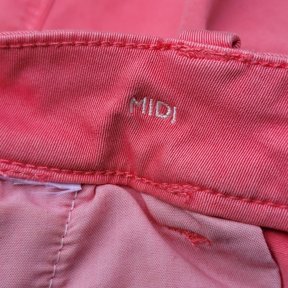American Eagle Midi Twill Coral Pink Chino  Shorts Women's Size 8 - Picture 10 of 13